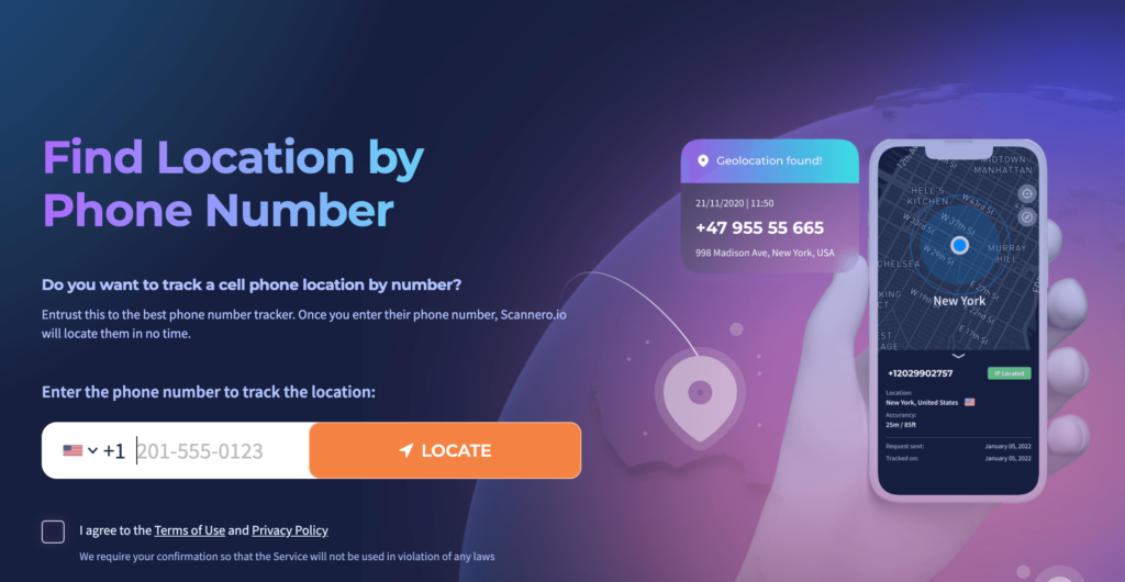 Theo dõi lịch sử vị trí điện thoại Scannero