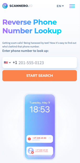 scannero omvänd telefonnummeruppslagning